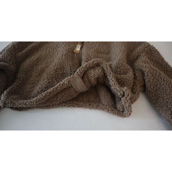 SKIMS AP-ZIP-0878 Womens Sz XL Desert Teddy High Pile Fleece Crop Zip Jacket $90 - Picture 5 of 12